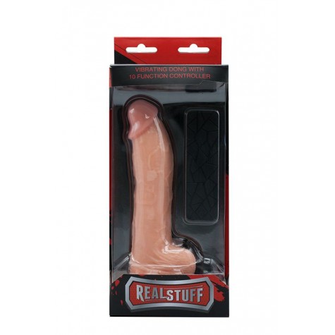 Телесный вибратор-реалистик на присоске REALSTUFF 6.5INCH VIBRATOR - 17 см.